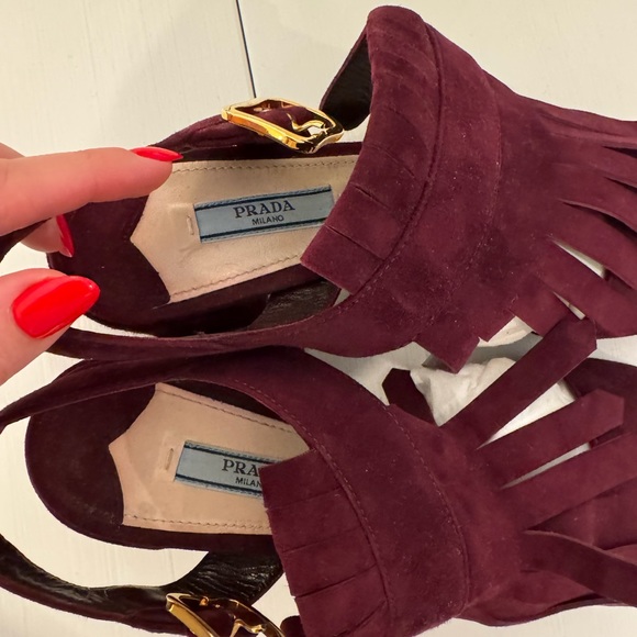 Red Prada Small Heel Sandal - Picture 8 of 15